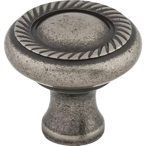 Swirl Cut Knob 1 1/4 Inch Pewter Antique