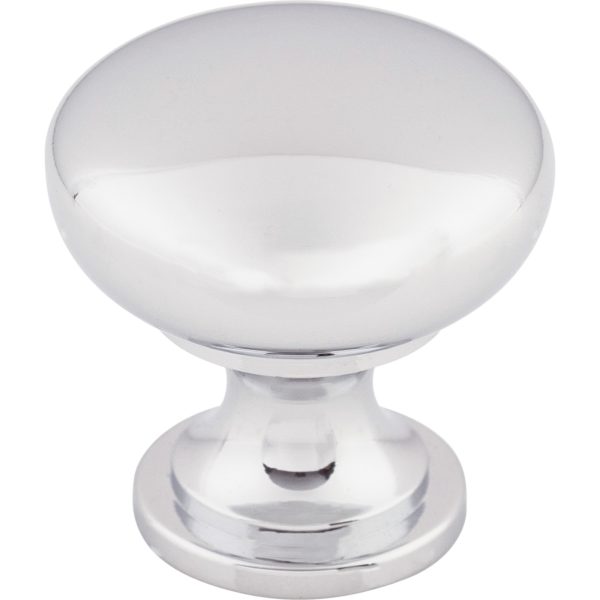 Hollow Round Knob 1 3/16 Inch Polished Chrome