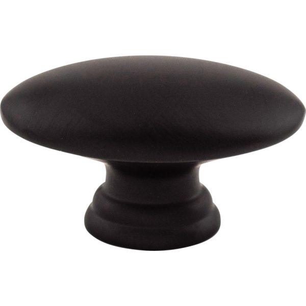 Flat Oval Knob 1 1/2 Inch Flat Black