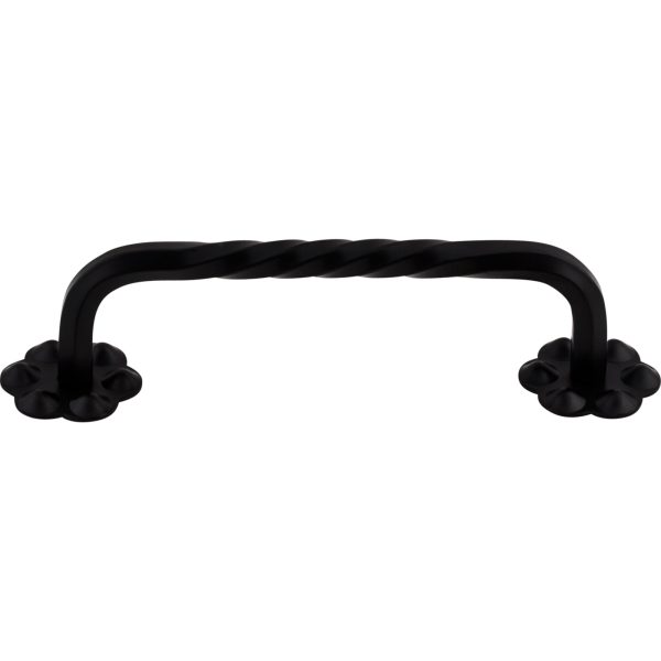 Thin Twist D Pull 3 15/16 Inch (c-c) w/Backplate Patina Black