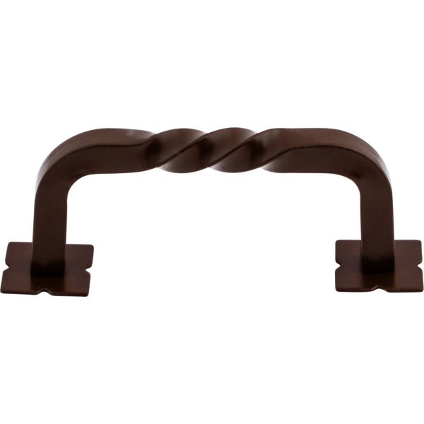 Square Twist D Pull 3 Inch (c-c) w/Backplates Oil Rubbed Bronze