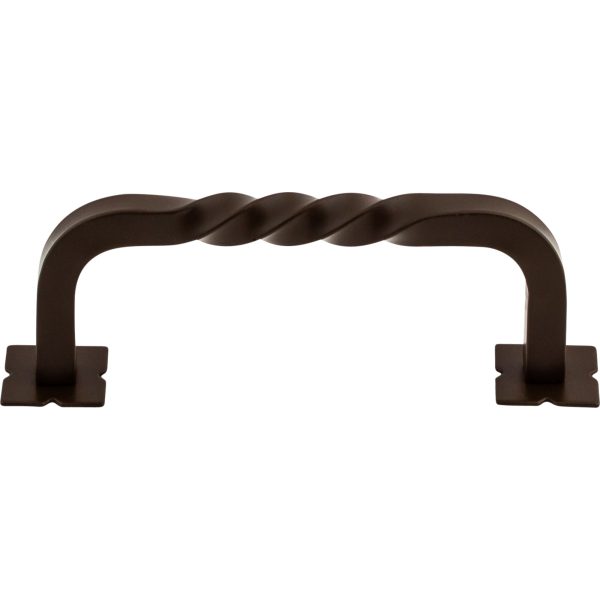 Square Twist D Pull 3 3/4 inch (c-c) w/Backplates Oil Rubbed Bronze