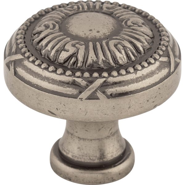 Ribbon Knob 1 1/4 Inch Pewter Antique