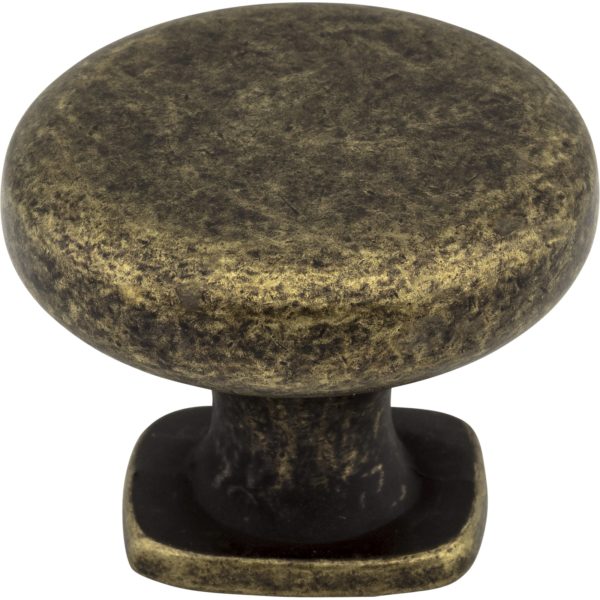 1-3/8" Diameter Distressed Antique Brass Belcastel 1 Cabinet Knob - Image 3