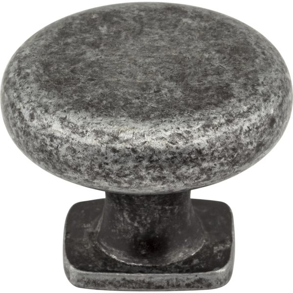1-3/8" Diameter Distressed Antique Silver Belcastel 1 Cabinet Knob - Image 3