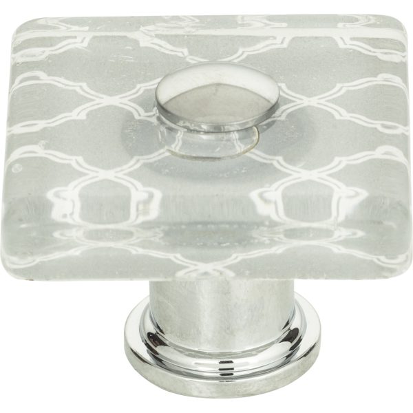 Quatrefoil Glass Square Knob