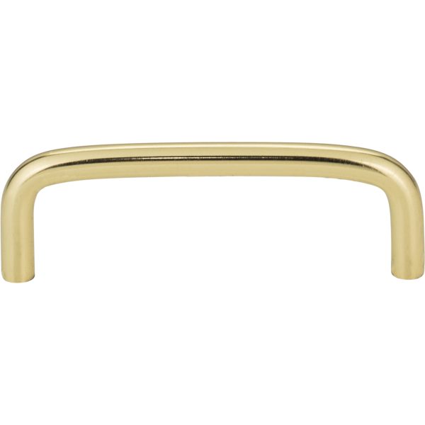 3-1/2" Center-to-Center Polished Brass Torino Cabinet Wire Pull - Image 3