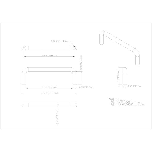96 mm Center-to-Center Polished Chrome Torino Cabinet Wire Pull - Image 4