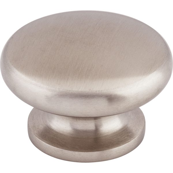 Flat Round Knob 1 1/2 Inch Brushed Stainless Steel