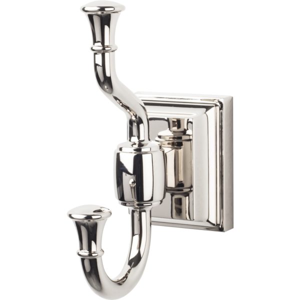 Stratton Bath Double Hook  Polished Nickel