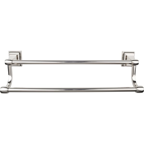 Stratton Bath Towel Bar 18 Inch Double Polished Nickel