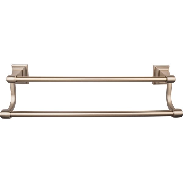 Stratton Bath Towel Bar 24 Inch Double Brushed Bronze
