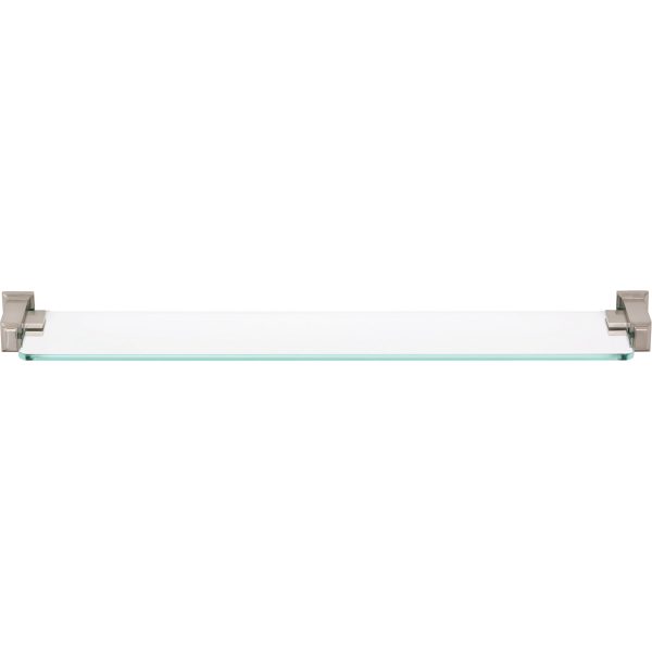 Sutton Place Bath Glass Shelf 24 Inches Brushed Nickel