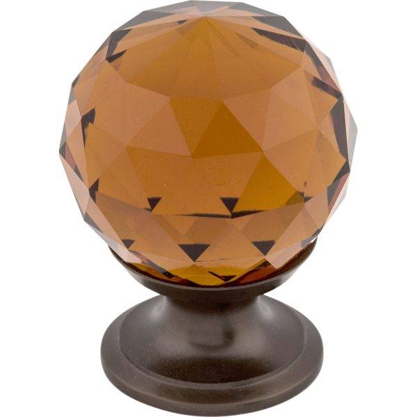 Wine Crystal Knob 1 1/8 Inch Oil Rubbed Bronze Base