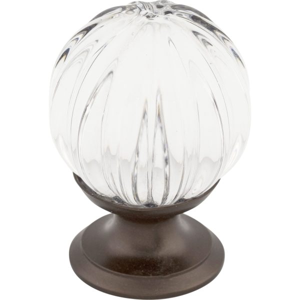 Clear Melon Crystal Knob 1 1/8 Inch Oil Rubbed Bronze Base