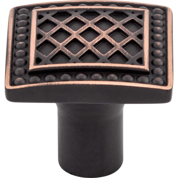 Trevi Square Knob 1 1/4 Inch Tuscan Bronze