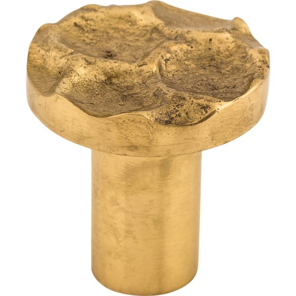 Cobblestone Round Knob 1 1/8 Inch Brass