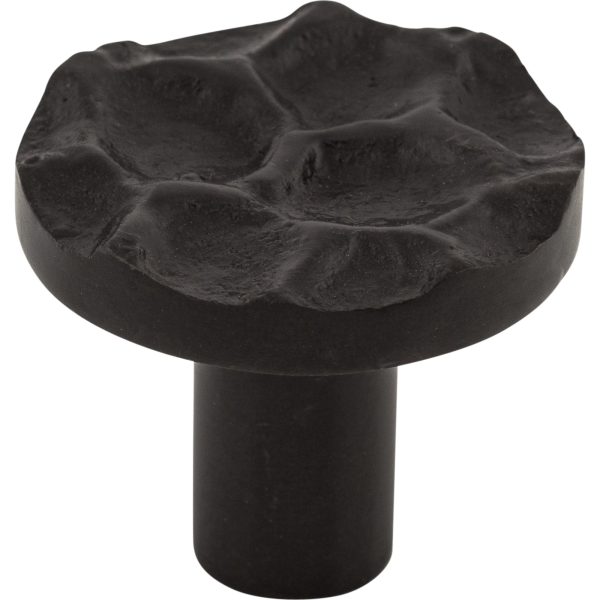 Cobblestone Round Knob 1 3/8 Inch Coal Black