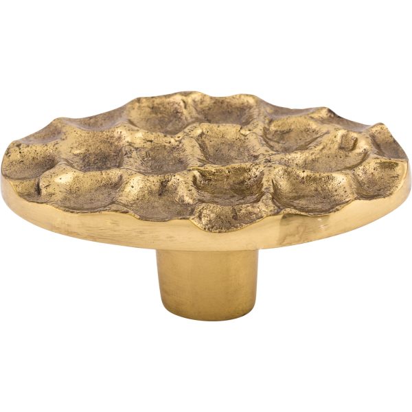 Cobblestone Oval Knob 2 5/8 Inch Brass