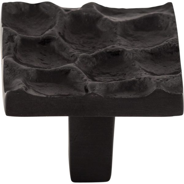 Cobblestone Square Knob 1 3/8 Inch Coal Black
