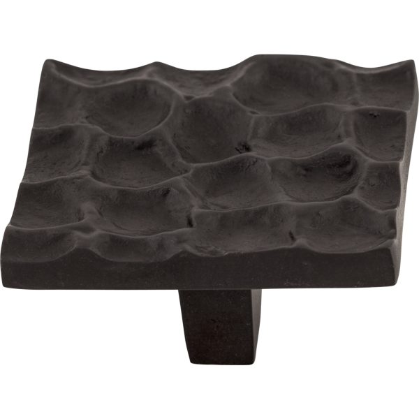 Cobblestone Square Knob 1 15/16 Inch Coal Black