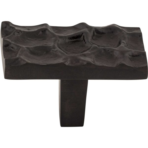Cobblestone Rectangle Knob 1 7/8 Inch Coal Black