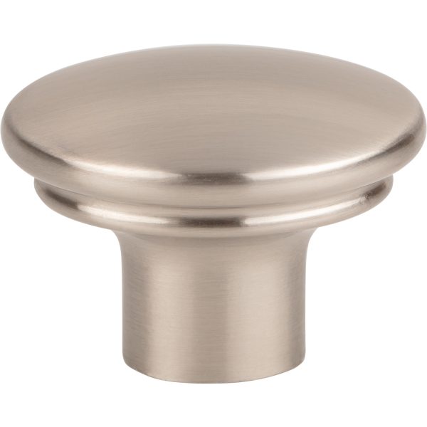 Julian Oval Knob 1 3/8 Inch Brushed Satin Nickel