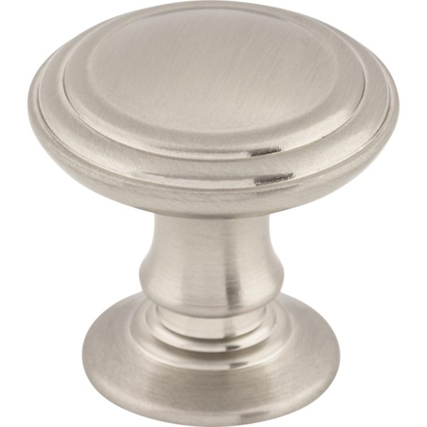 Reeded Knob 1 1/4 Inch Brushed Satin Nickel