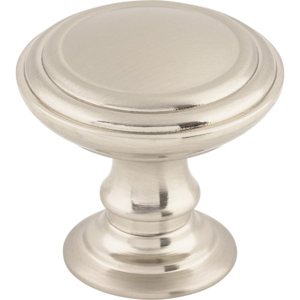 Reeded Knob 1 1/2 Inch Brushed Satin Nickel