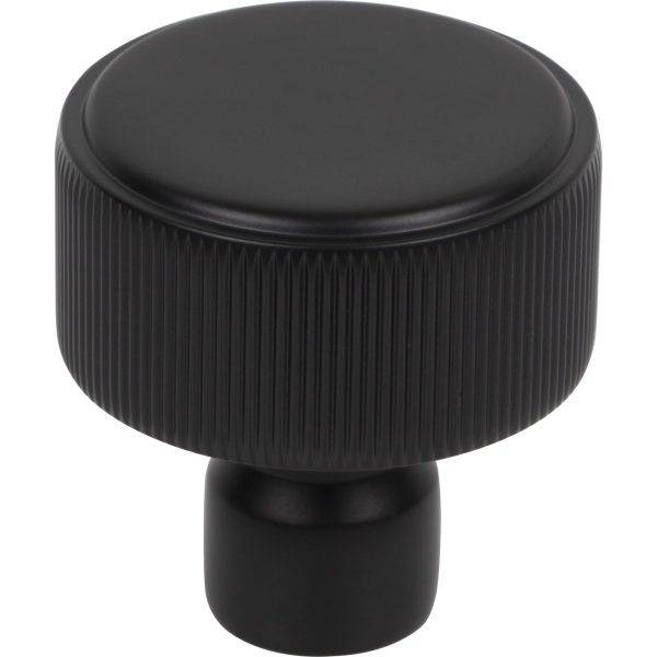 Dempsey Round Knob 1 1/4 Inch Flat Black