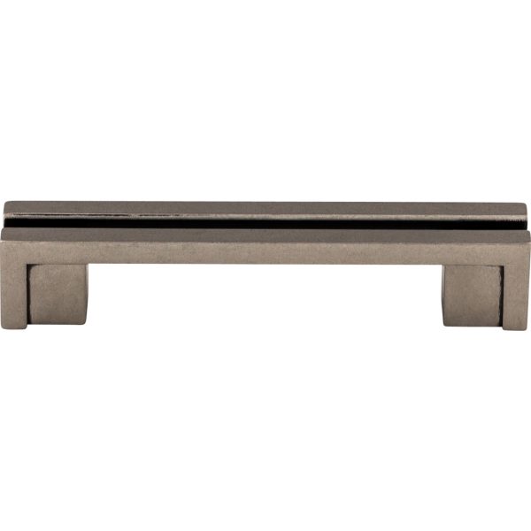 Flat Rail Pull 3 1/2 Inch (c-c) Pewter Antique