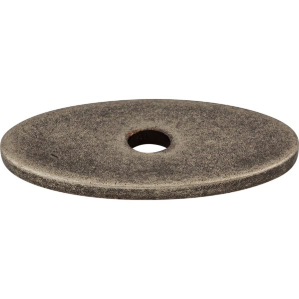 Oval Backplate 1 1/4 Inch Pewter Antique