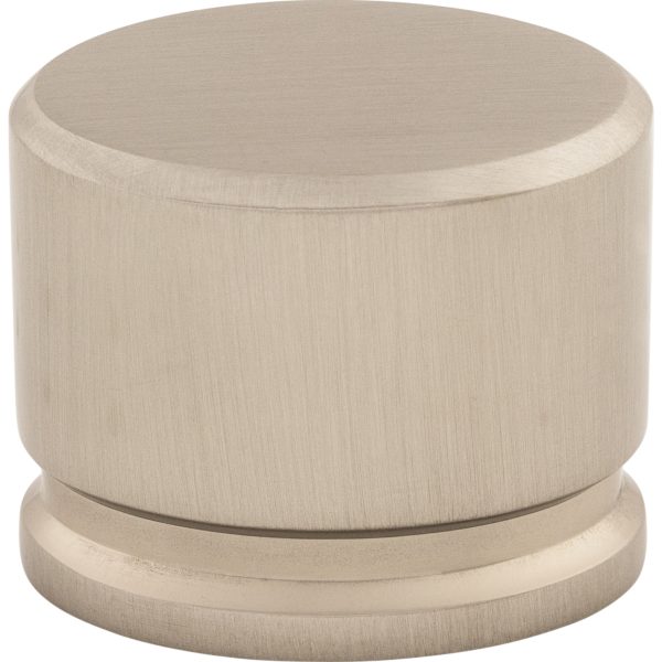 Oval Knob 1 3/8 Inch Brushed Satin Nickel