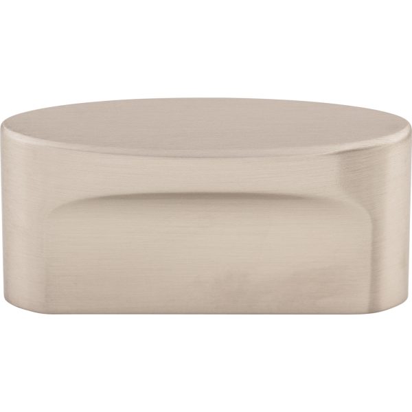 Oval Slot Knob 1 1/2 Inch (c-c) Brushed Satin Nickel