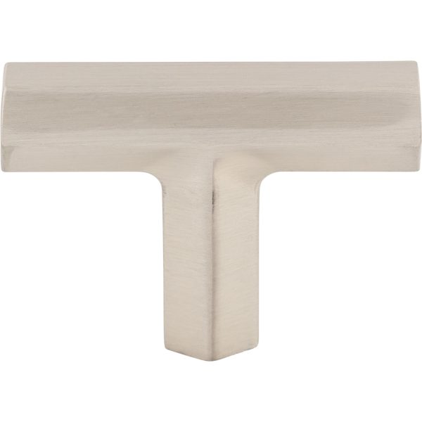 Lydia T Shape Knob 1 3/4 Inch Brushed Satin Nickel