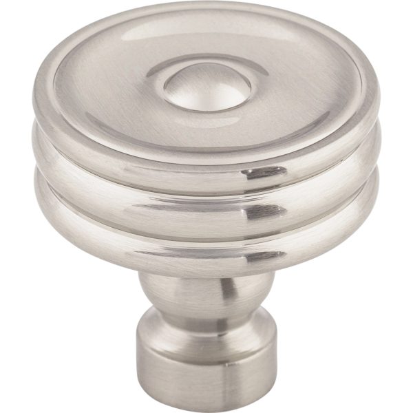Brixton Ridged Knob 1 1/4 Inch Brushed Satin Nickel