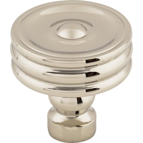 Brixton Ridged Knob 1 1/4 Inch Polished Nickel