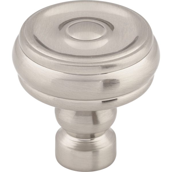 Brixton Button Knob 1 1/4 Inch Brushed Satin Nickel