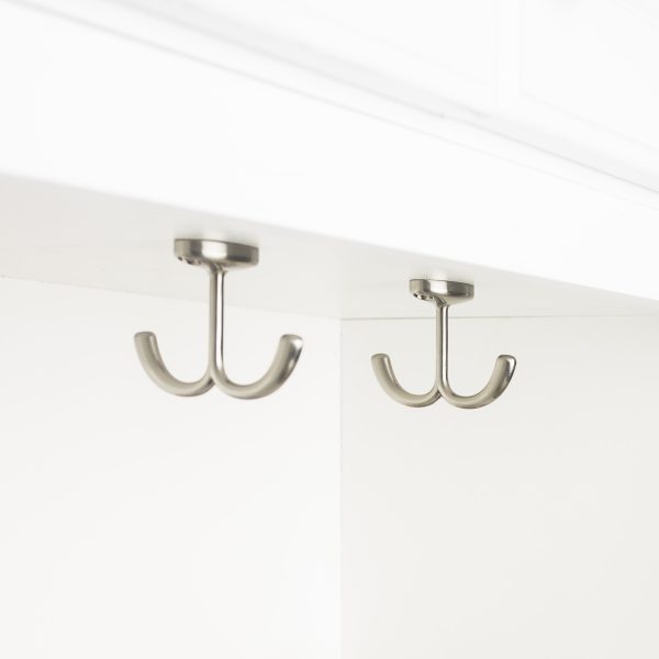 1-9/16" Satin Nickel Double Prong Ceiling Mounted Hook - Image 3