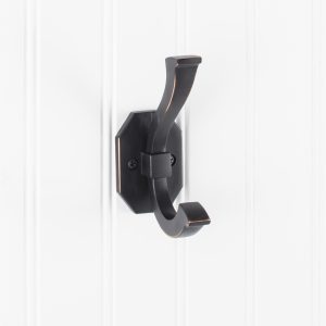 4-5/16" Brushed Oil Rubbed Bronze Emerald Double Prong Wall Mounted Hook