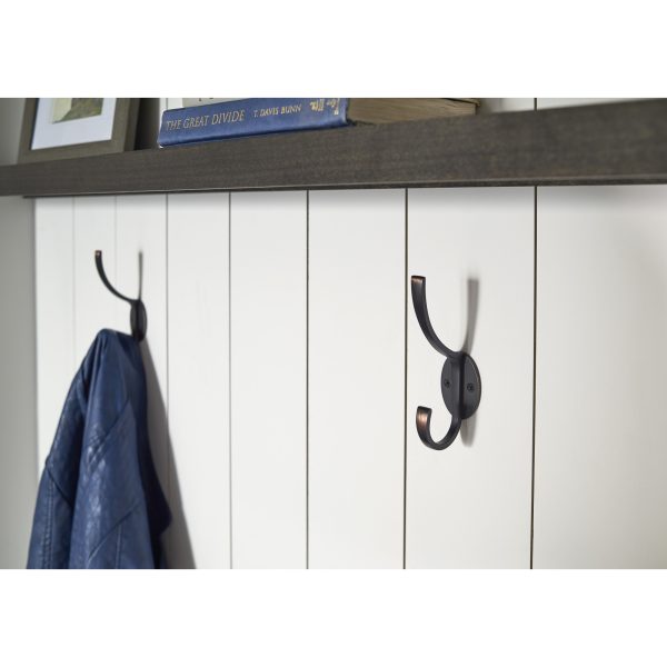 5-7/8" Brushed Oil Rubbed Bronze Flared Transitional Double Prong Wall Mounted Hook - Image 4