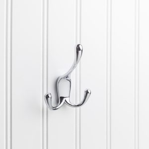 4" Polished Chrome Large Concealed Triple Prong Wall Mounted Hook