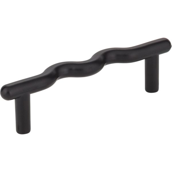 3" Center-to-Center Matte Black Wavy Verona Cabinet Pull