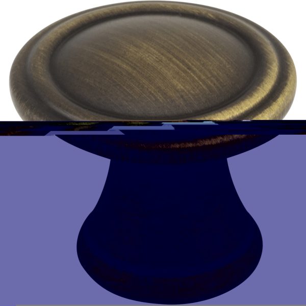 1-3/16" Diameter Antique Brushed Satin Brass Cordova Cabinet Knob