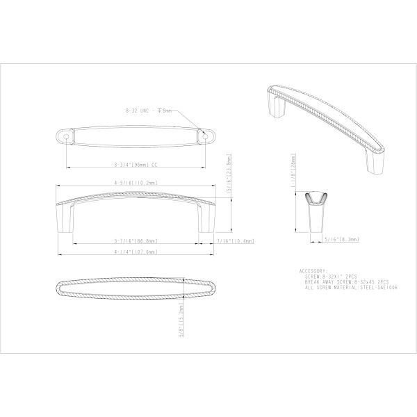 96 mm Center-to-Center Brushed Pewter Rope Detailed Lindos Cabinet Pull - Image 4