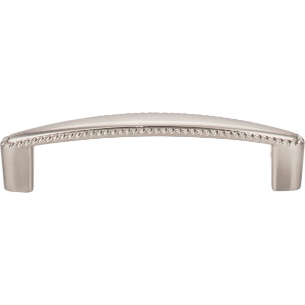 96 mm Center-to-Center Satin Nickel Rope Detailed Lindos Cabinet Pull - Image 3