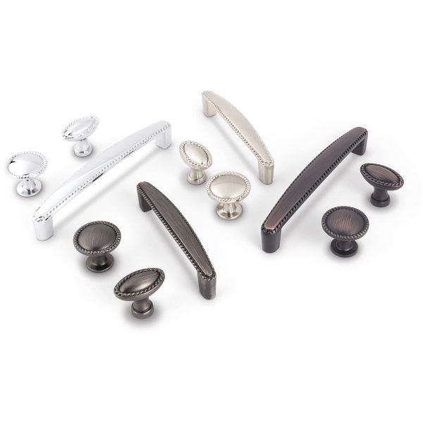 1-1/4" Diameter Polished Chrome Round Rope Detailed Lindos Cabinet Knob - Image 4