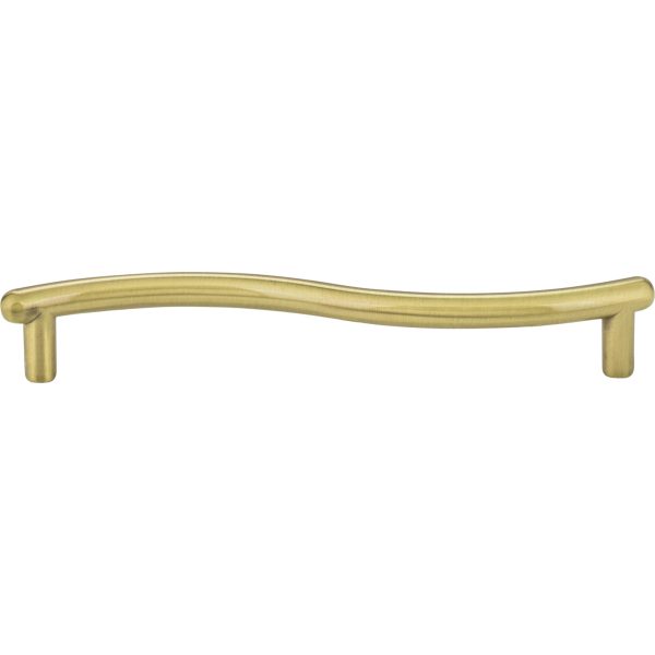 128 mm Center-to-Center Brushed Brass Wavy Capri Cabinet Pull - Image 3