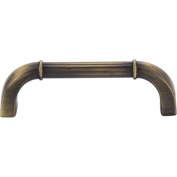 96 mm Center-to-Center Antique Brushed Satin Brass Cordova Cabinet Pull - Image 3