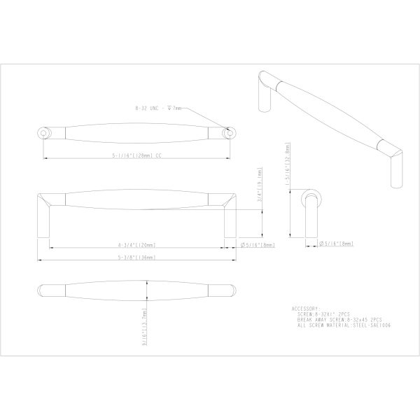 128 mm Center-to-Center Satin Nickel Capri Cabinet Pull - Image 4